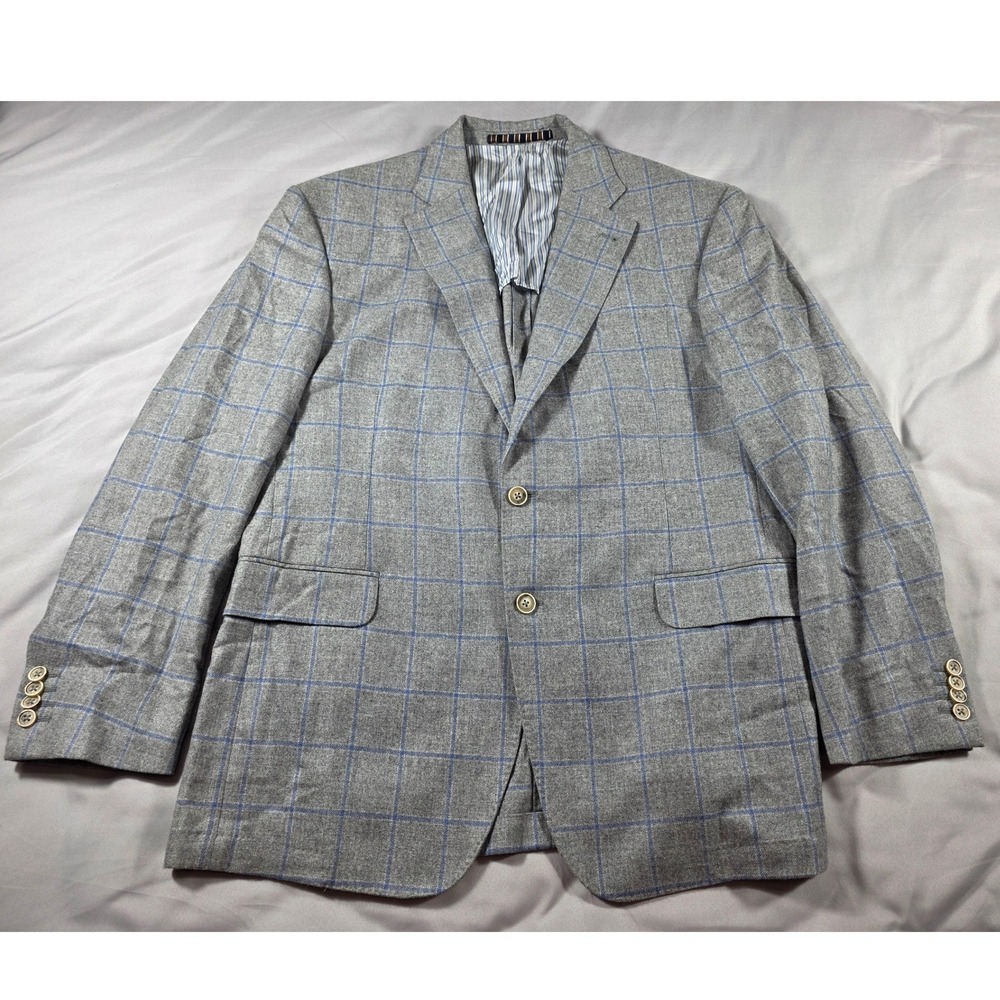 Thomas Dean Loro Piana Wool Cashmere Unstructured Blazer Large 43-44 Windowpane